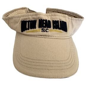 STRAND Headwear Hilton Head Island Visor South Carolina 100% Cotton Tan Souvenir